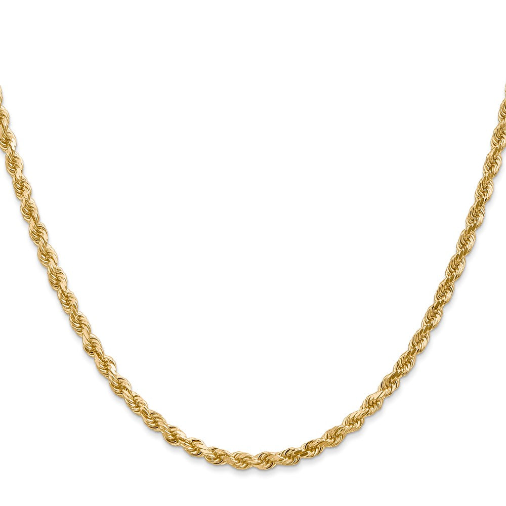 14K Gelbgold 3mm Diamantiert Kordel mit Karabinerverschluss Halskette