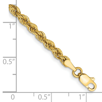 14K Gelbgold 3mm Normal Kordel mit Karabinerverschluss Kette Fußkettchen