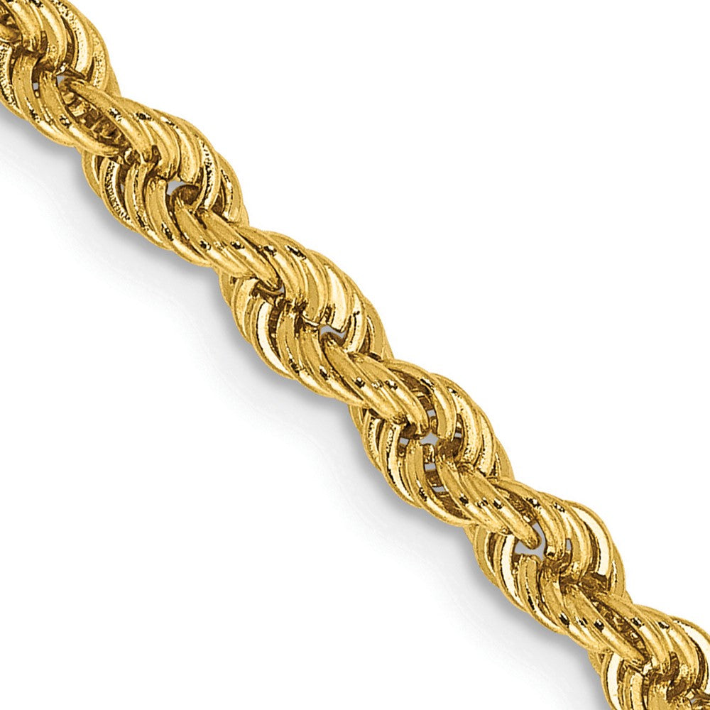 14K Gelbgold 3mm Normal Kordel mit Karabinerverschluss Halskette