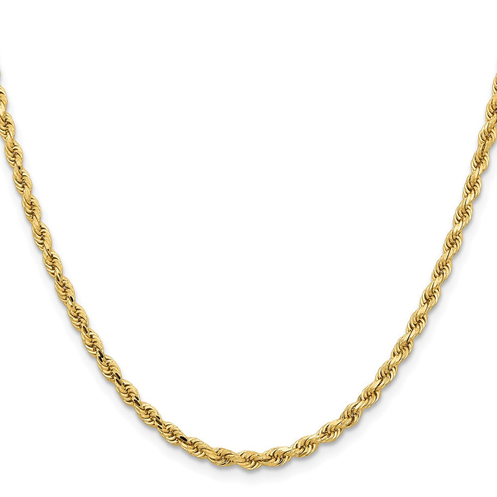14K Gelbgold 3.25mm Diamantiert Kordel mit Karabinerverschluss Halskette