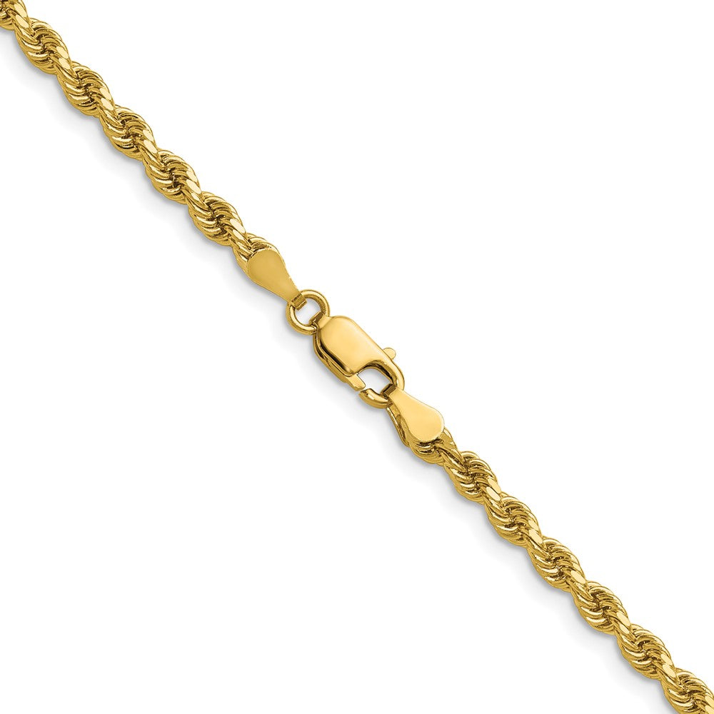 14K Gelbgold 3.25mm Diamantiert Kordel mit Karabinerverschluss Halskette