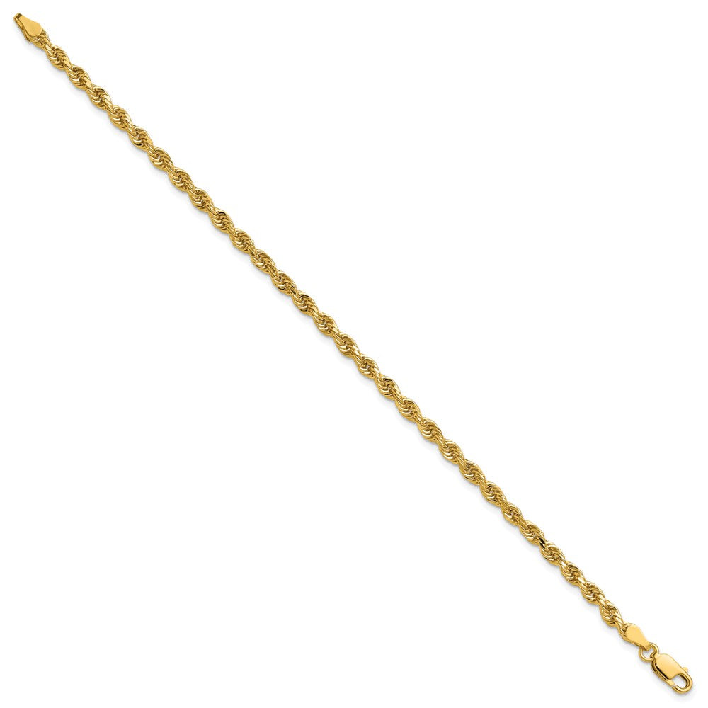 14K Gelbgold 3.25mm Diamantiert Kordel mit Karabinerverschluss Gliederarmband