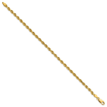 14K Gelbgold 3.25mm Diamantiert Kordel mit Karabinerverschluss Gliederarmband