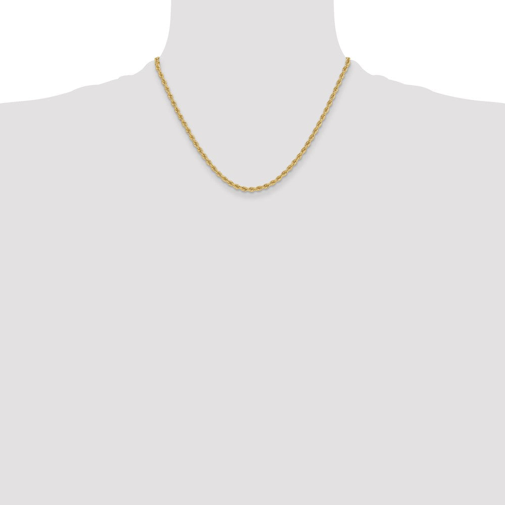 14K Gelbgold 3.3mm Normal Kordel Halskette