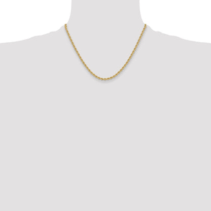 14K Gelbgold 3.3mm Normal Kordel Halskette
