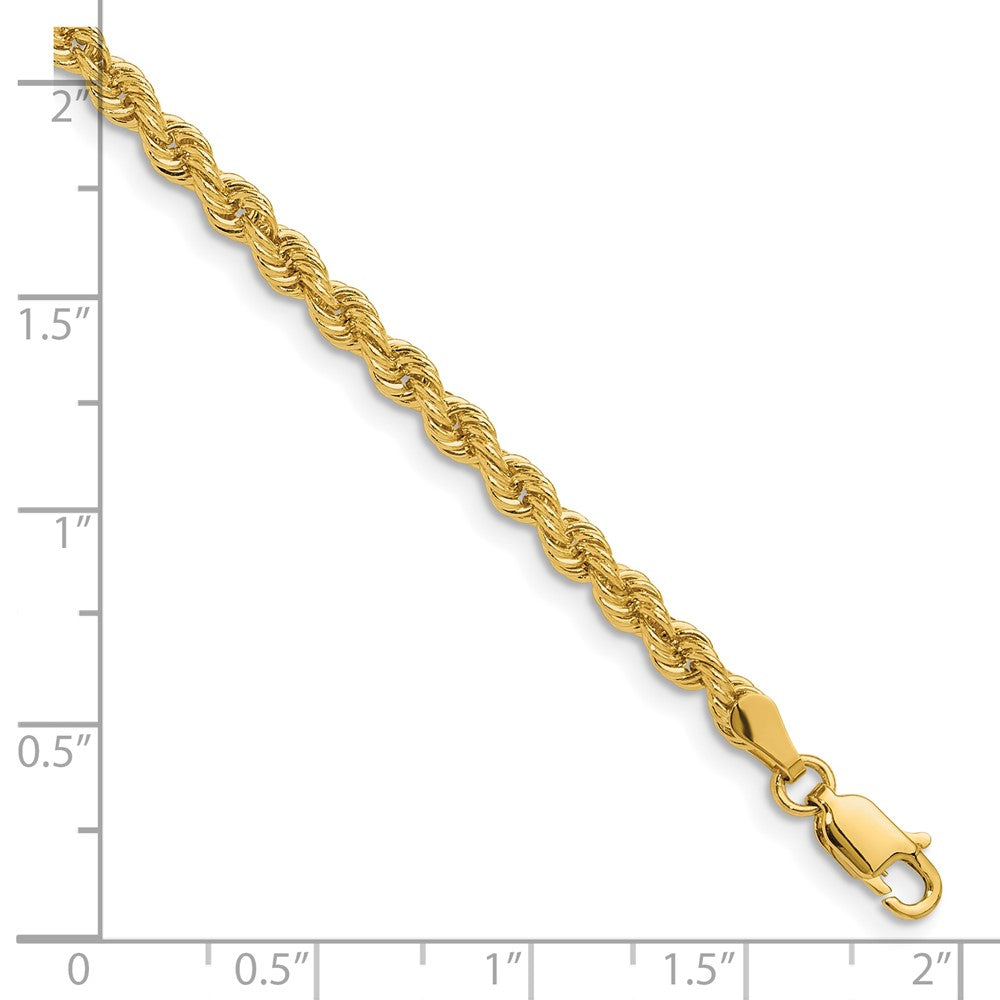 14K Gelbgold 3.3mm Normal Kordel Kette Fußkettchen