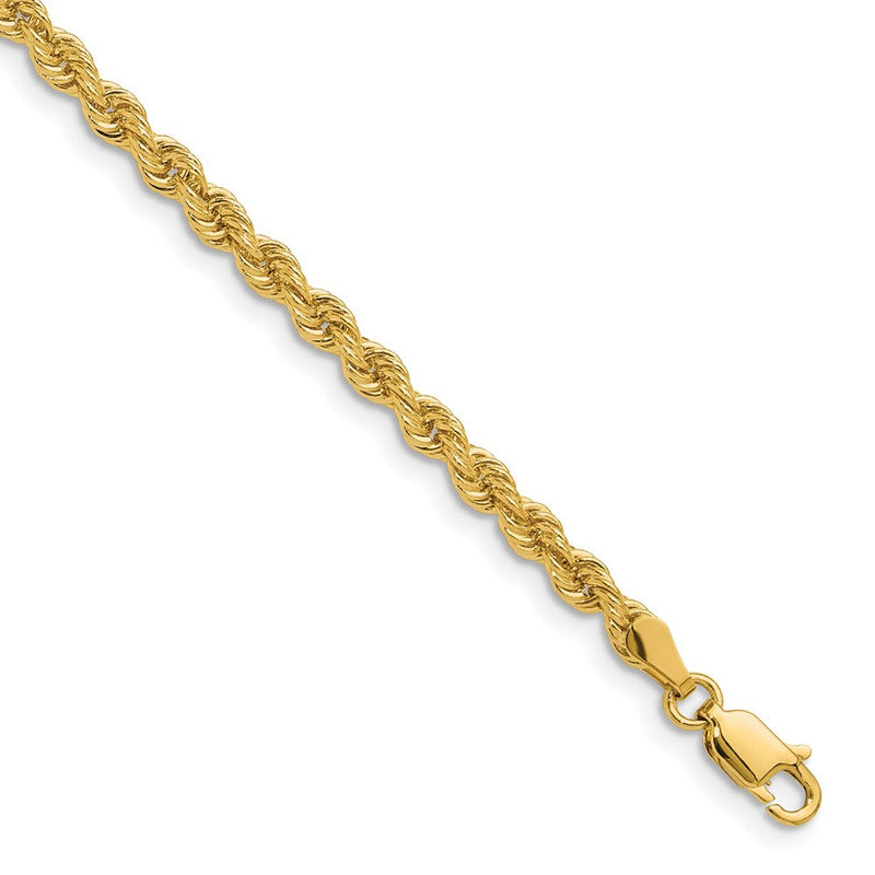 14K Gelbgold 3.3mm Normal Kordel Gliederarmband