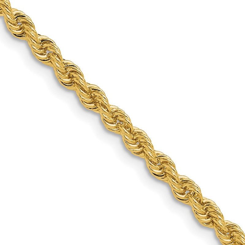 14K Gelbgold 3.3mm Normal Kordel Halskette