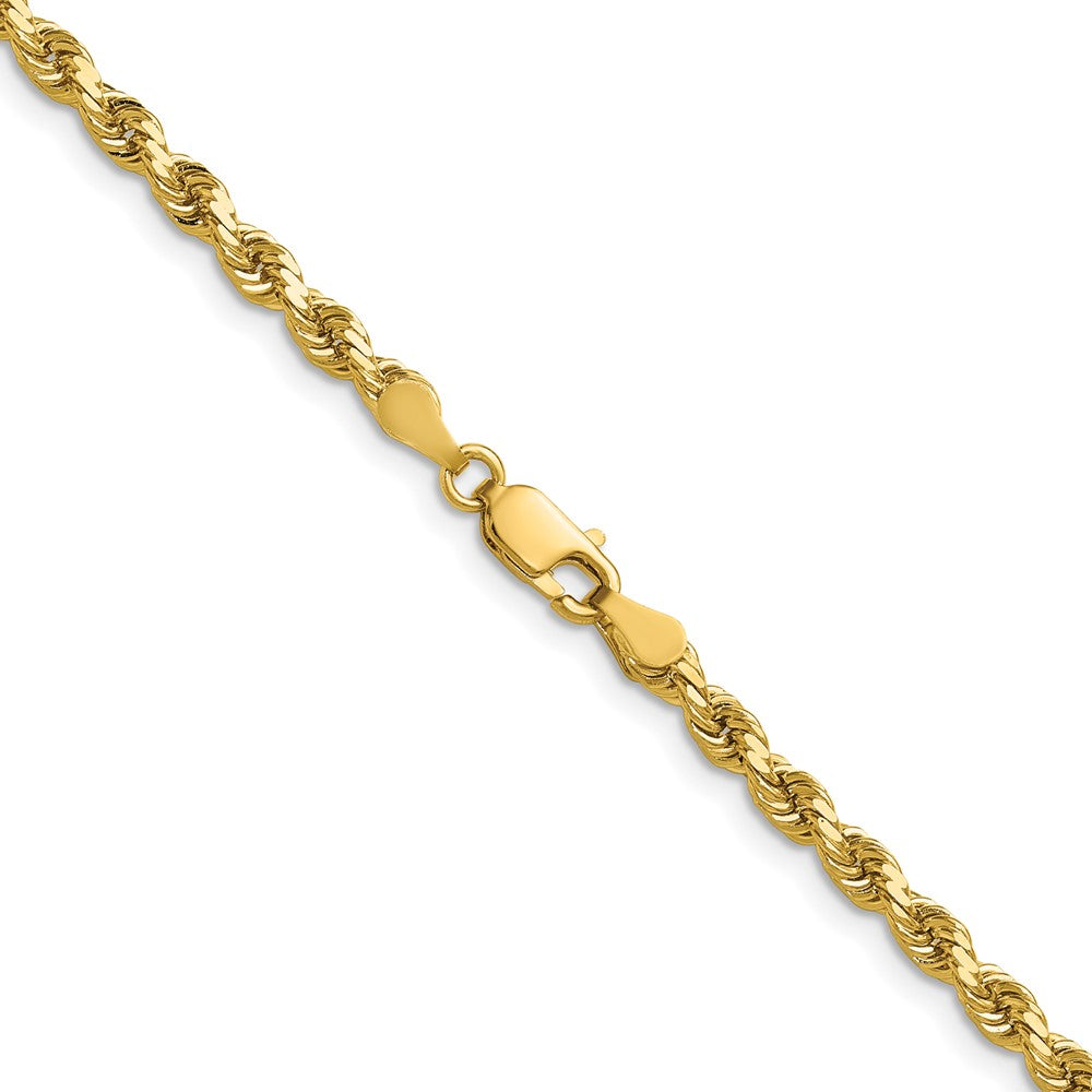 14K Gelbgold 3.5mm Diamantiert Kordel mit Karabinerverschluss Halskette