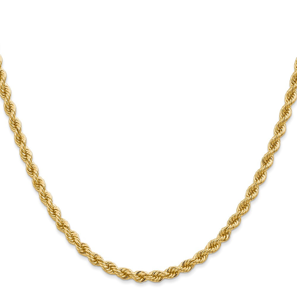 14K Gelbgold 3.65mm Normal Kordel mit Karabinerverschluss Halskette