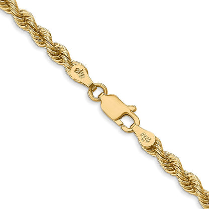 14K Gelbgold 3.65mm Normal Kordel mit Karabinerverschluss Halskette