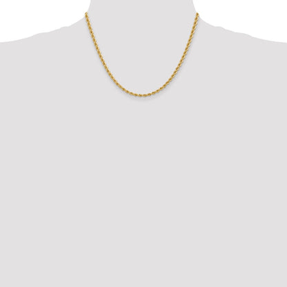 14K Gelbgold 3.65mm Normal Kordel mit Karabinerverschluss Halskette