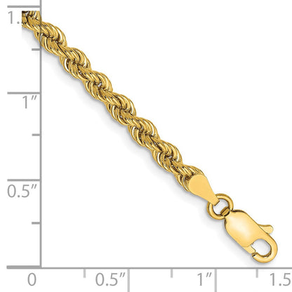 14K Gelbgold 3.65mm Normal Kordel mit Karabinerverschluss Kette Fußkettchen