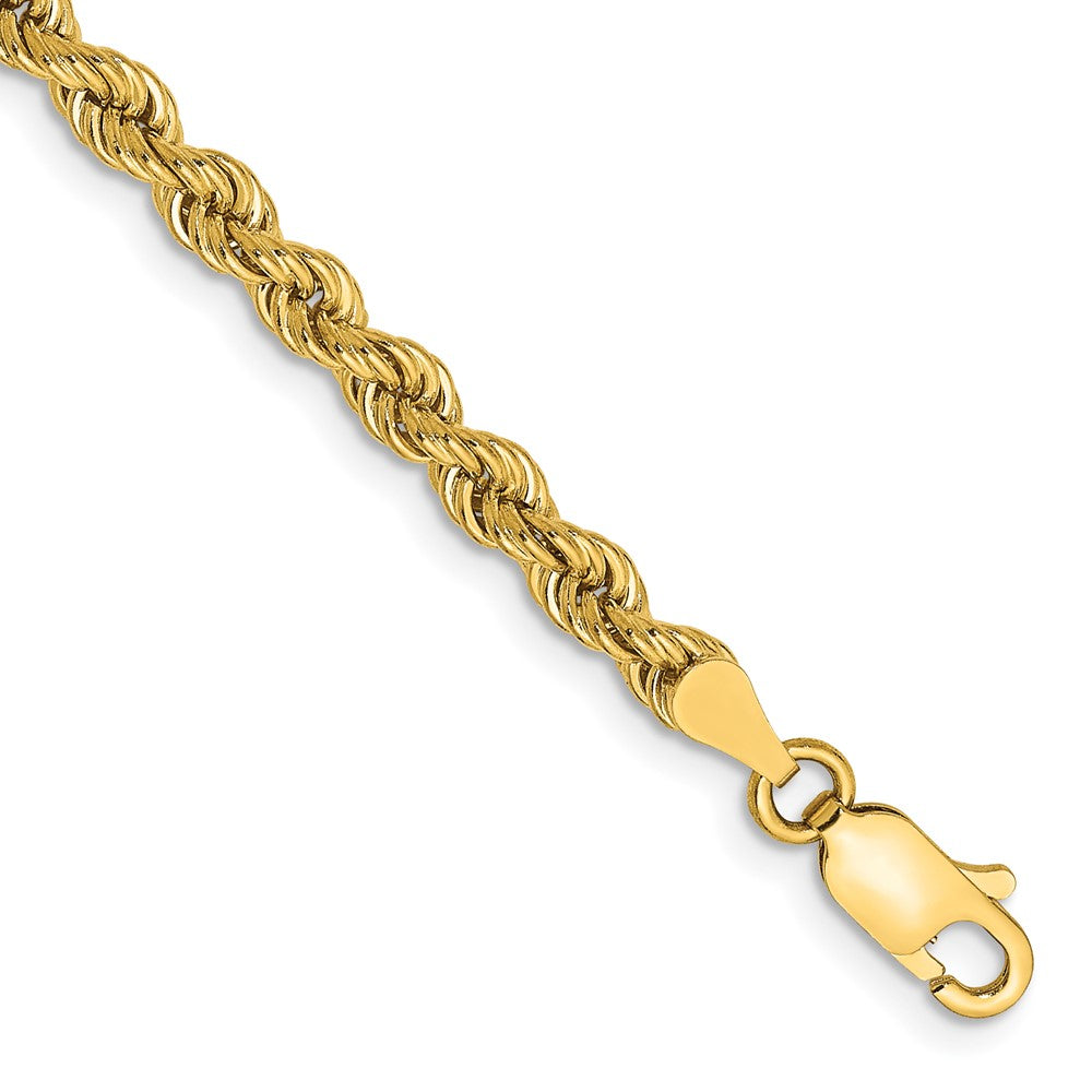 14K Gelbgold 3.65mm Normal Kordel mit Karabinerverschluss Gliederarmband