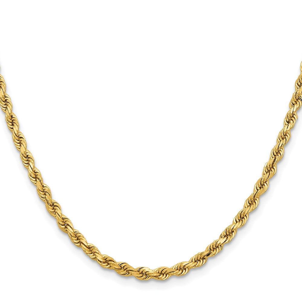 14K Gelbgold 3.75mm Diamantiert Kordel mit Karabinerverschluss Halskette