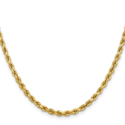 14K Gelbgold 3.75mm Diamantiert Kordel mit Karabinerverschluss Halskette