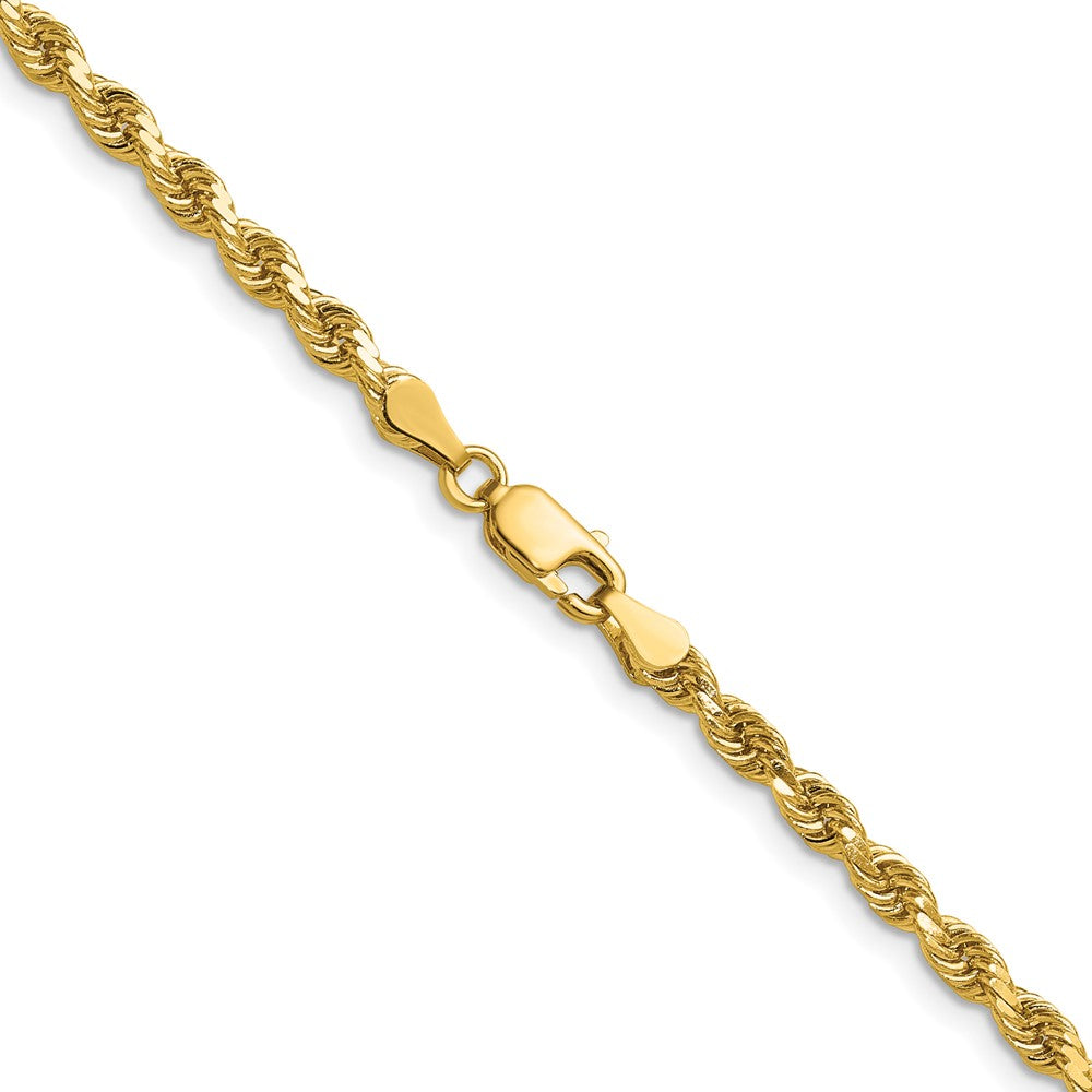 14K Gelbgold 3.75mm Diamantiert Kordel mit Karabinerverschluss Halskette