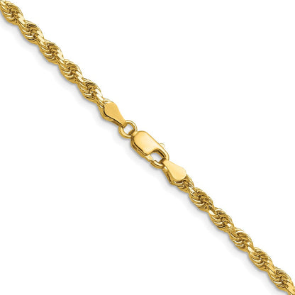 14K Gelbgold 3.75mm Diamantiert Kordel mit Karabinerverschluss Halskette