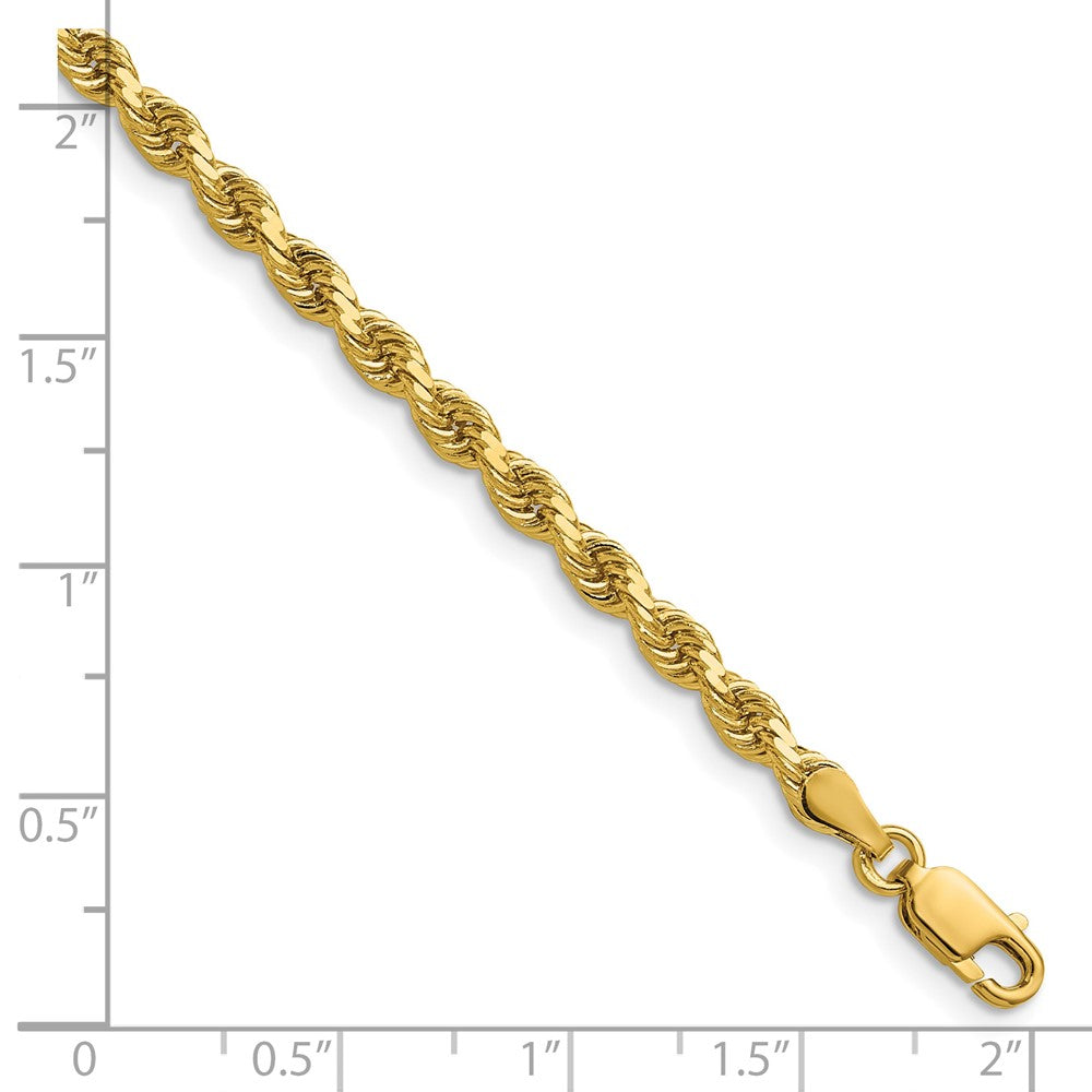 14K Gelbgold 3.75mm Diamantiert Kordel mit Karabinerverschluss Halskette