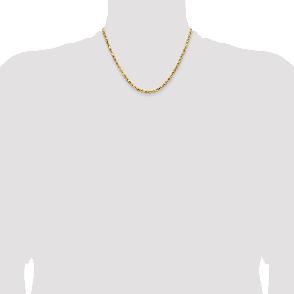 14K Gelbgold 3.75mm Diamantiert Kordel mit Karabinerverschluss Halskette
