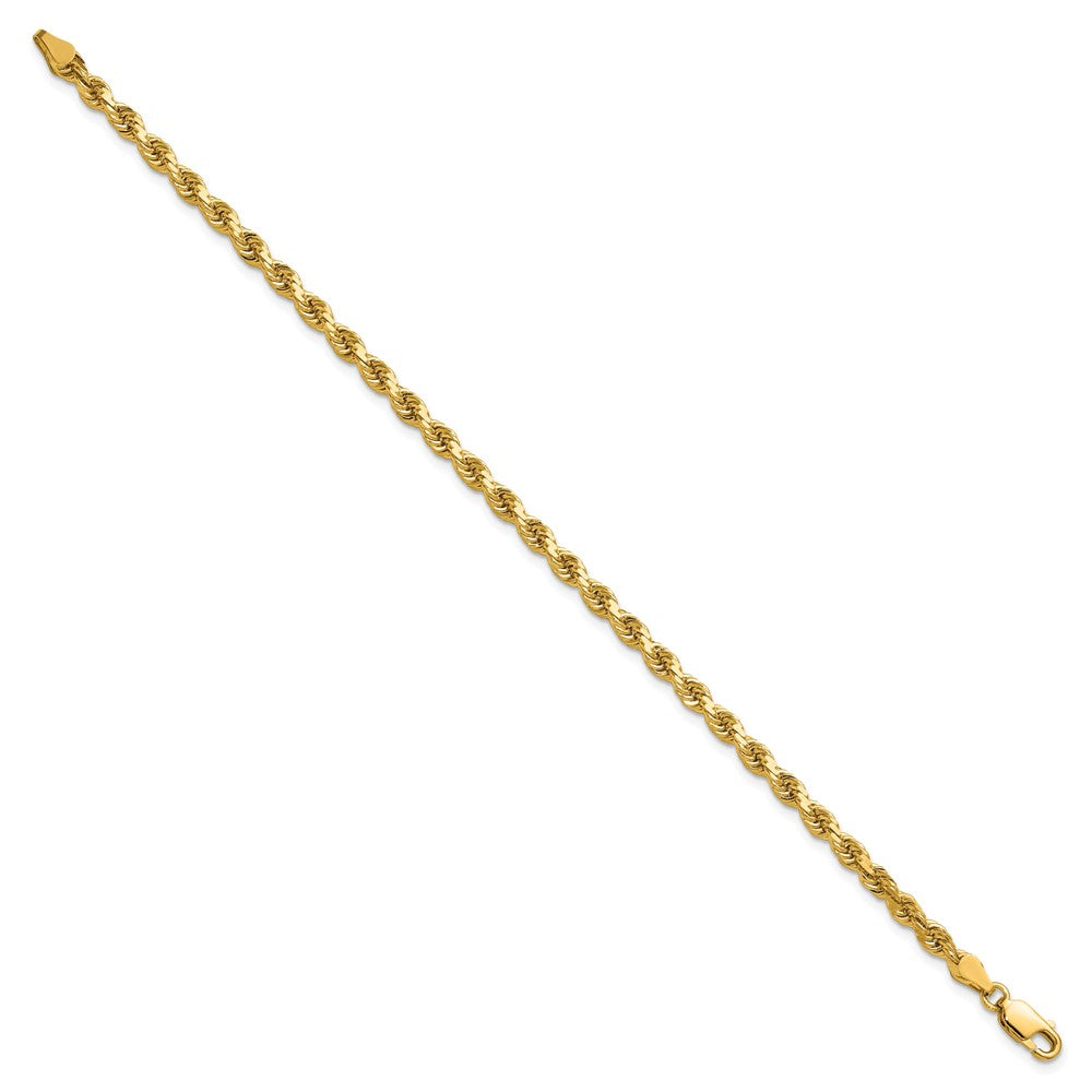 14K Gelbgold 3.75mm Diamantiert Kordel mit Karabinerverschluss Gliederarmband