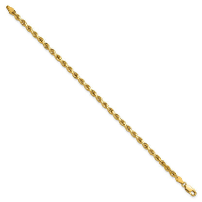 14K Gelbgold 3.75mm Diamantiert Kordel mit Karabinerverschluss Gliederarmband
