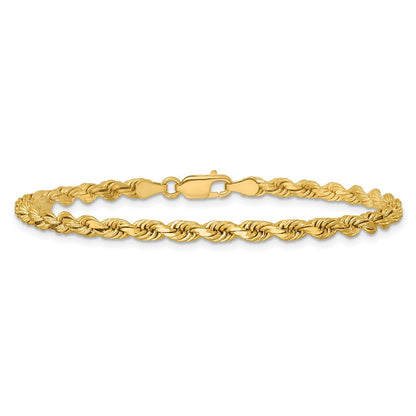 14K Gelbgold 3.75mm Diamantiert Kordel mit Karabinerverschluss Gliederarmband