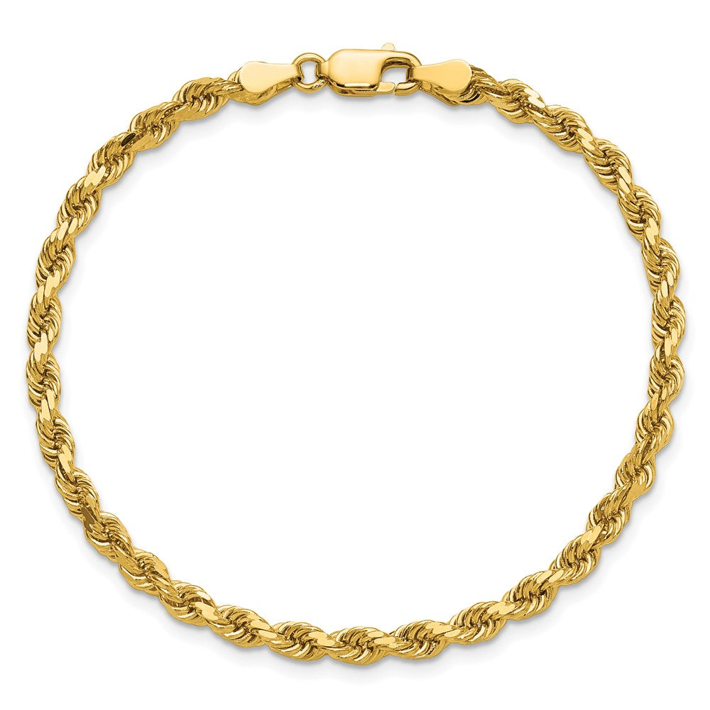 14K Gelbgold 3.75mm Diamantiert Kordel mit Karabinerverschluss Gliederarmband