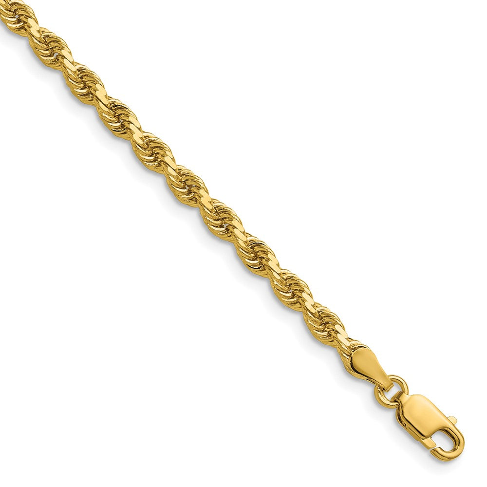14K Gelbgold 3.75mm Diamantiert Kordel mit Karabinerverschluss Halskette