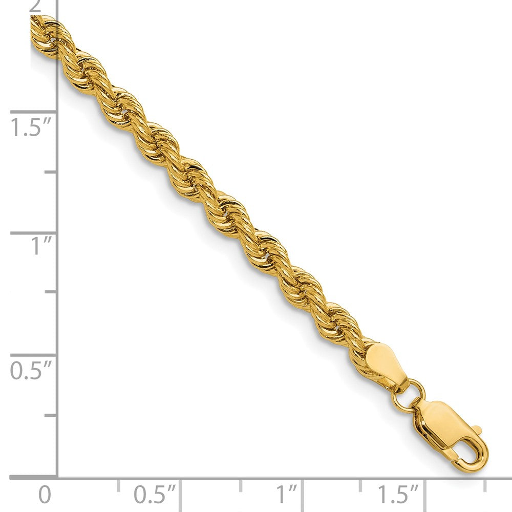 14K Gelbgold 3.8mm Normal Kordel Gliederarmband