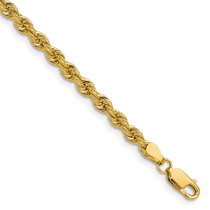 14K Gelbgold 3.8mm Normal Kordel Gliederarmband
