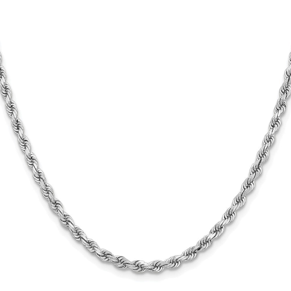 14K Weißgold 3.75mm Diamantiert Kordel mit Karabinerverschluss Halskette