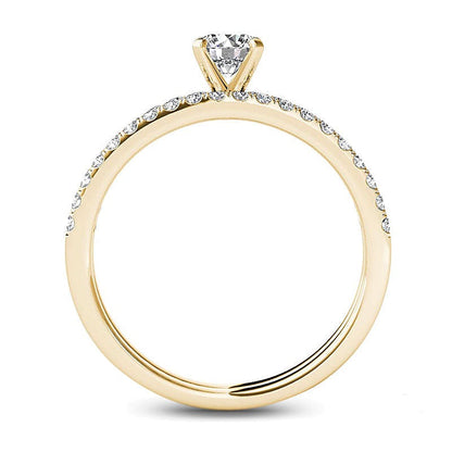 0,75 ct. Gesamtgewicht Diamant Brautset in 14K Gelbgold