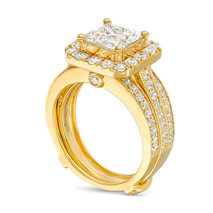 2.5 ct. Gesamtgewicht Brautset mit Diamanten im Princess- und Rundschliff in 14K Gelbgold (I/I2)