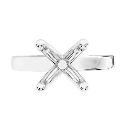 0.33 ct. Gesamtgewicht Diamant Vier-Krappen Solitär Semi-Mount Fassung mit Pavé-Ringschiene in 14K Weißgold