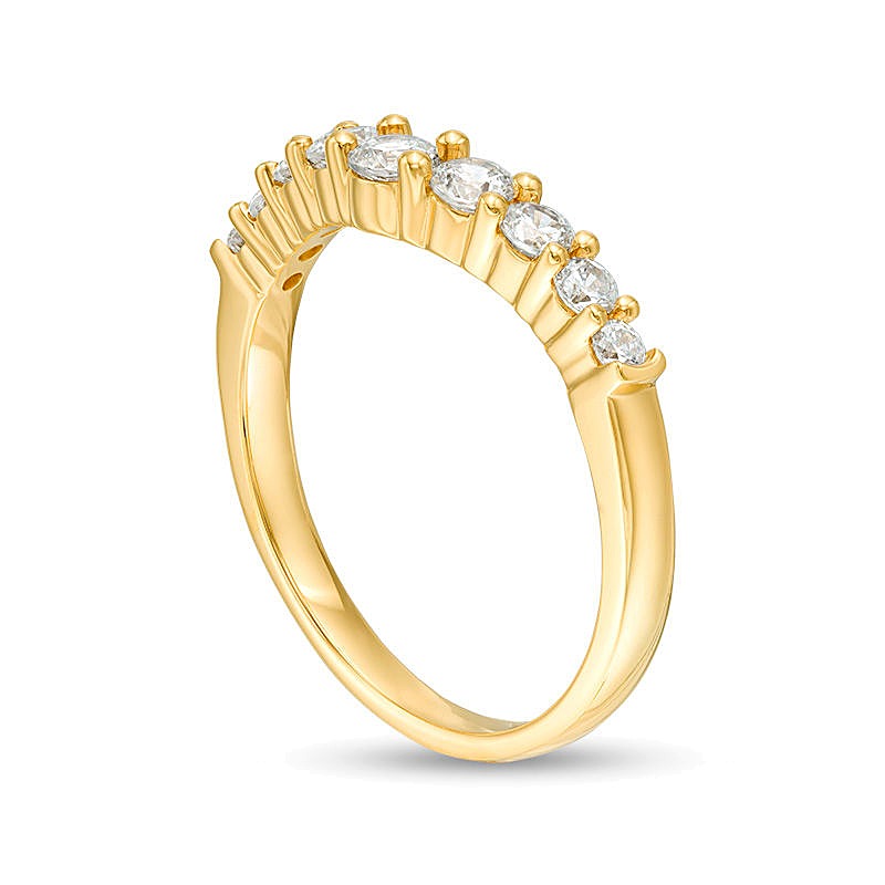 Ehering mit Diamanten 0.5 ct. Gesamtgewicht rund in 14K Gelbgold