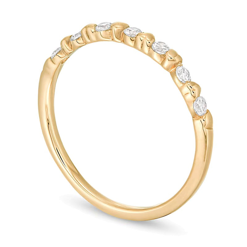 0.2 ct. Gesamtgewicht Diamant Ring mit Herzmotiv zum Stapeln in 10K Gelbgold