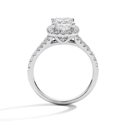 1.5 ct. Gesamtgewicht Labordiamant-Verlobungsring im Princess-Schliff mit Halo in 14K Weißgold (F/VS2)