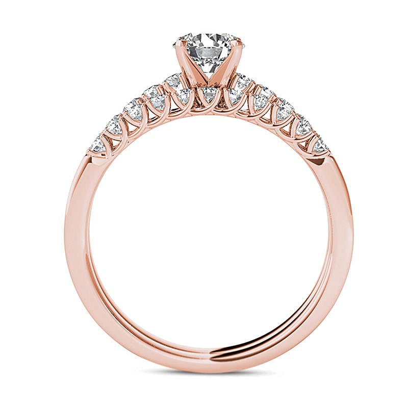1.0 CT. Gesamtgewicht Diamant-Brautset in 14K Roségold