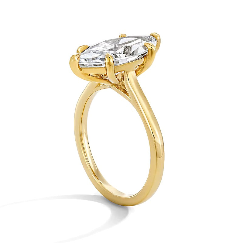 4.0 ct. Gesamtgewicht Labordiamant Solitär-Verlobungsring im Marquise-Schliff in 14K Gelbgold (F/VS2)
