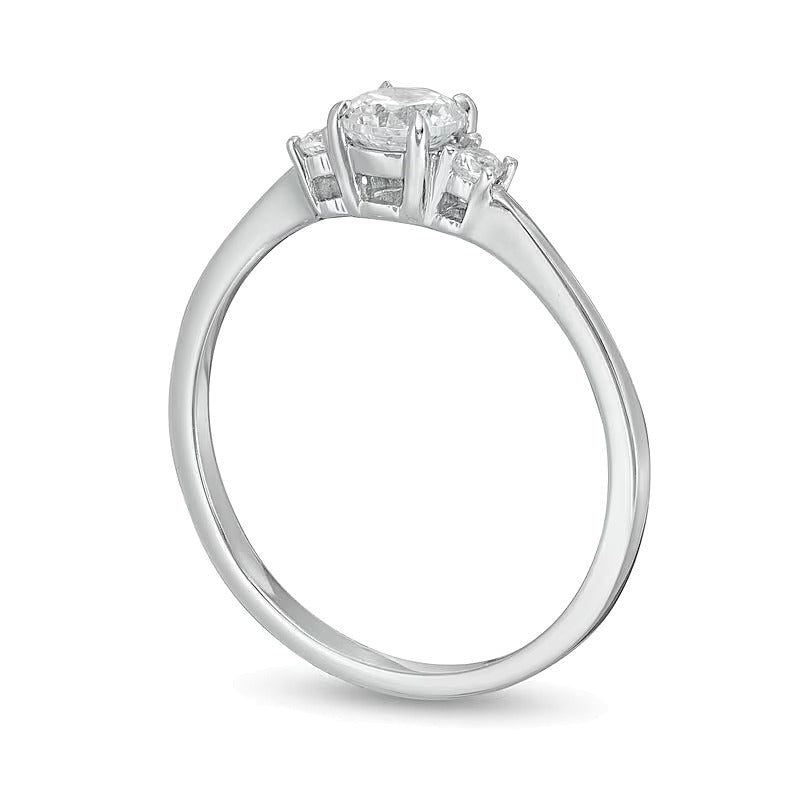 0,5 ct. Gesamtgewicht Diamant Dreistein-Verlobungsring in 14K Weißgold
