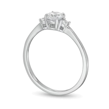 0,5 ct. Gesamtgewicht Diamant Dreistein-Verlobungsring in 14K Weißgold