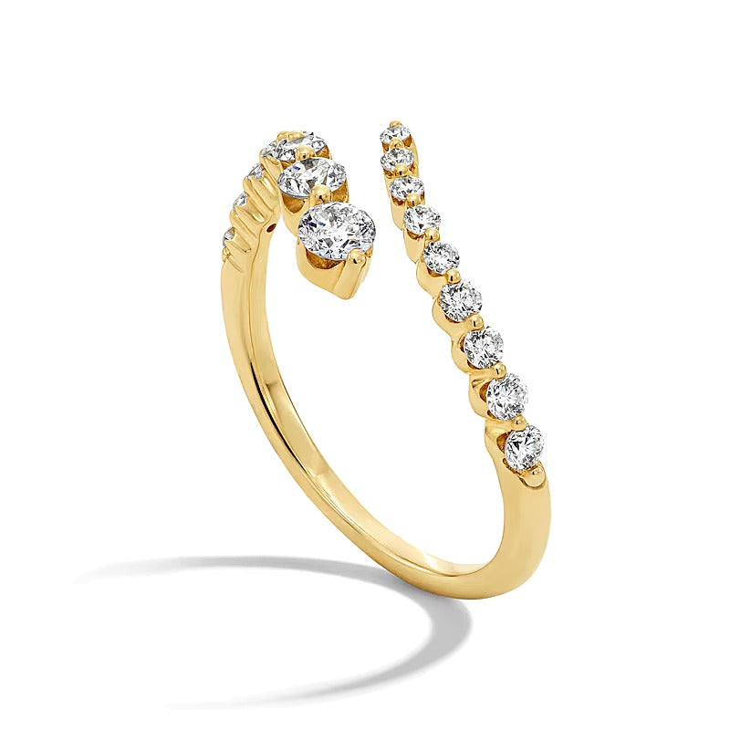 0,5 ct. Gesamtgewicht Labordiamant Bypass Ring in 10K Gelbgold (F/VS2)