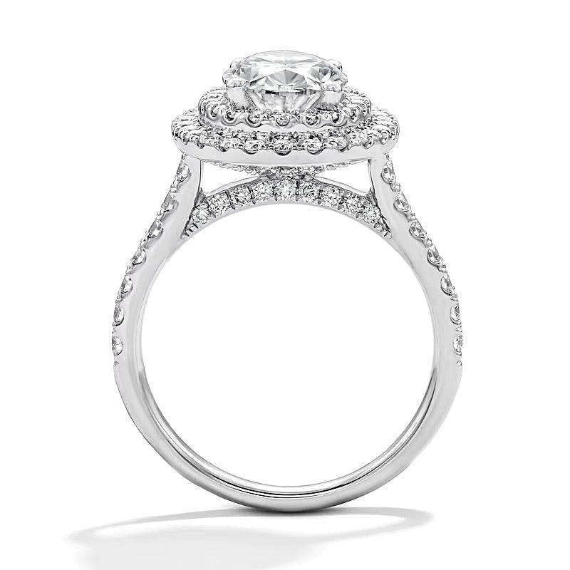3.0 CT. TW Halo-Verlobungsring mit ovalem Labordiamant in 14K Weißgold (F/VS2)