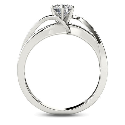 0,75 ct. Gesamtgewicht Diamant Solitär mit seitlichem Besatz Verlobungsring in 14K Weißgold