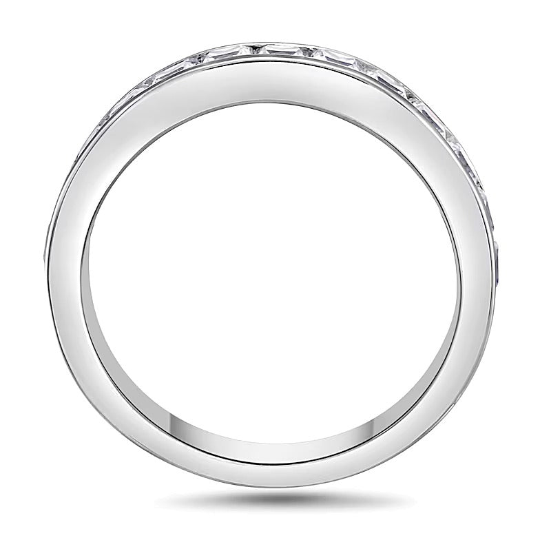 1.0 CT. Gesamtgewicht Ehering mit Diamanten im Princess-Schliff in 14K Weißgold (I/SI2)