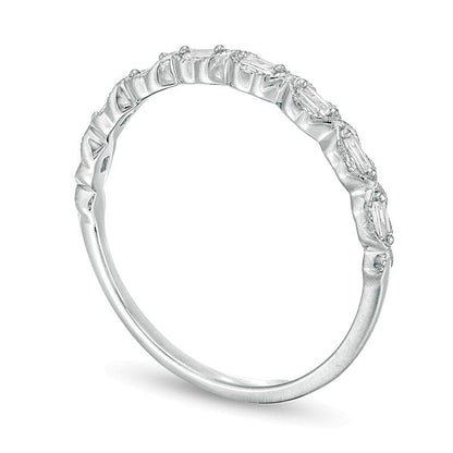 0,13 ct. Gesamtgewicht Baguette-Diamant Art-Déco Vintage-Stil stapelbarer Ring in 10K Weißgold