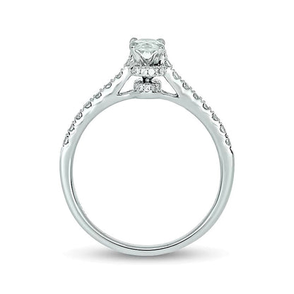 1.0 CT. Gesamtgewicht Braut-Set mit ovalem Diamant in 14K Weißgold (I/I2)