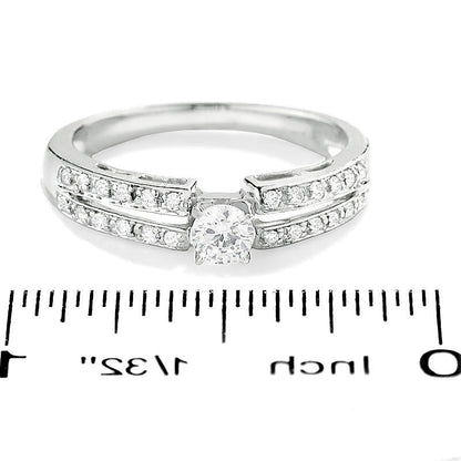 0.25 CT. Gesamtgewicht Diamant Freundschaftsring mit geteiltem Ringschienen in 10K Weißgold