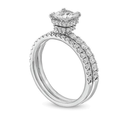1,75 ct. Gesamtgewicht Braut-Set mit Princess-Labordiamanten in 14K Weißgold (F/SI2)